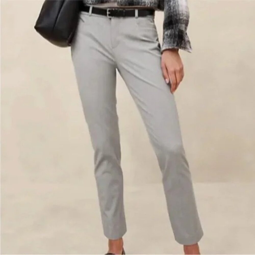 NWOT BANANA REPUBLIC Sloan Gray High Waist Straight Leg Trousers